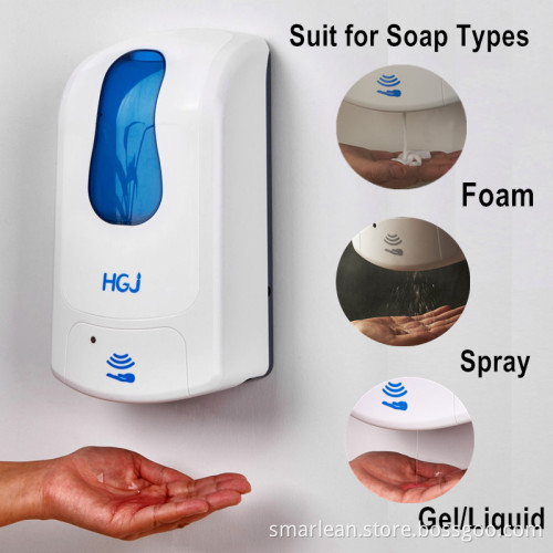 Low power consumption plastic refillable foam soap dispenser